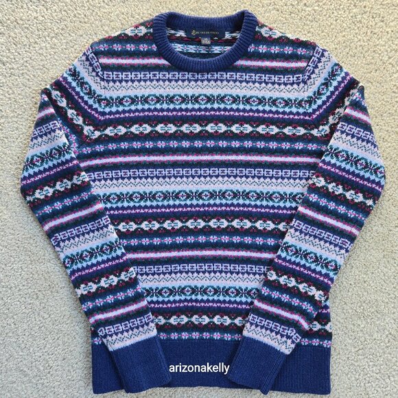 Brooks Brothers Sweaters - Brooks Brothers Fair Isle Sweater Lambswool Blend XS Blue Purple